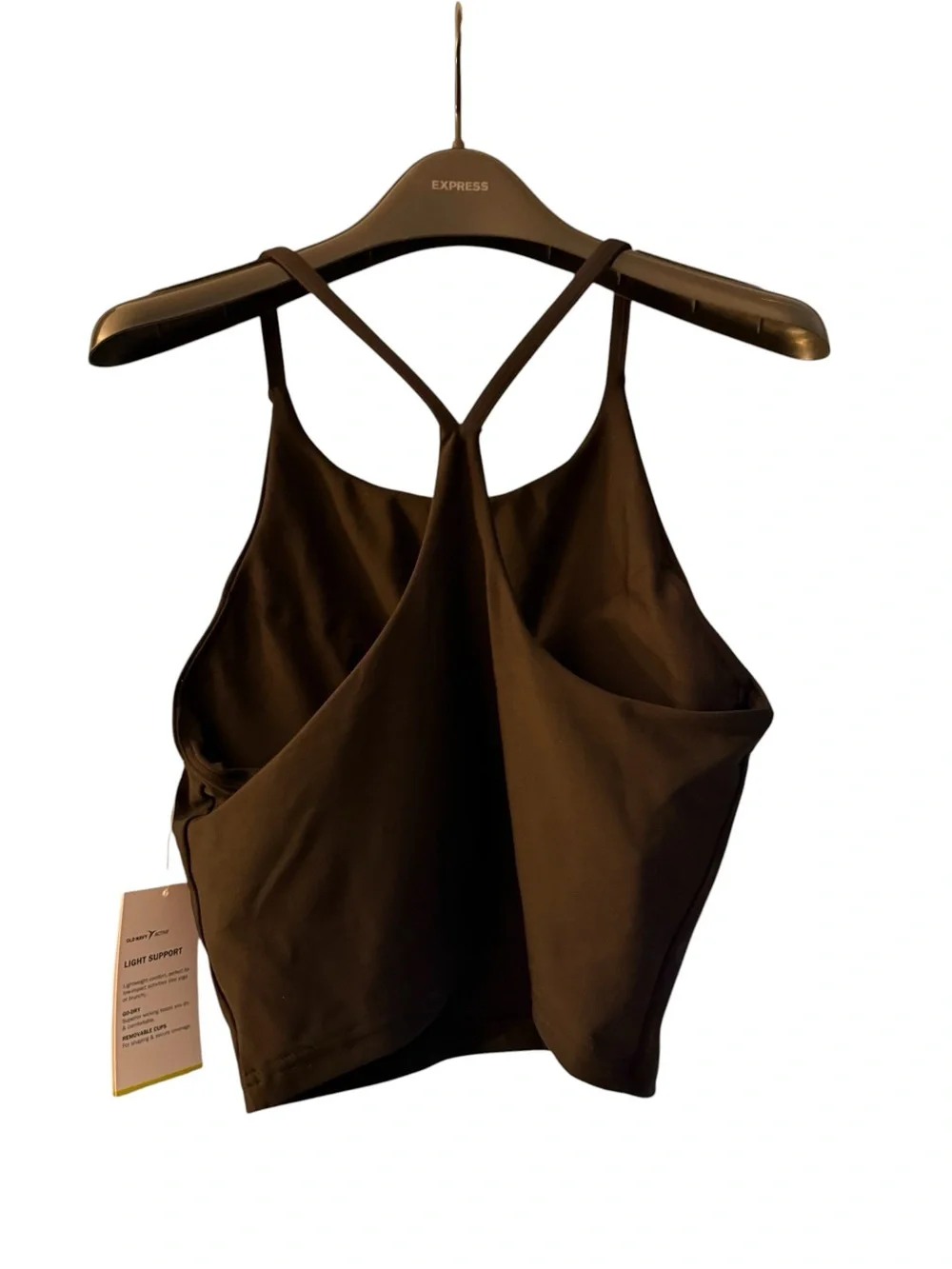 Old Navy Women's Sportsbra Black Powersoft Strappy Crop Tank Top Size Medium